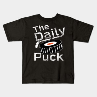 White Text / Orange Puck Kids T-Shirt